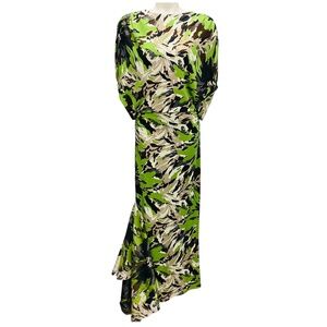 SILVIA TCHERASSI GREEN FLORAL CAMO HARRIET DRESS